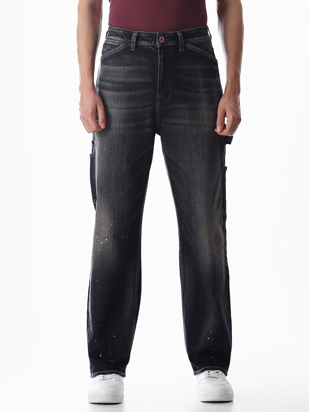 Dark Blue High Rise Dario Loose Fit Jeans