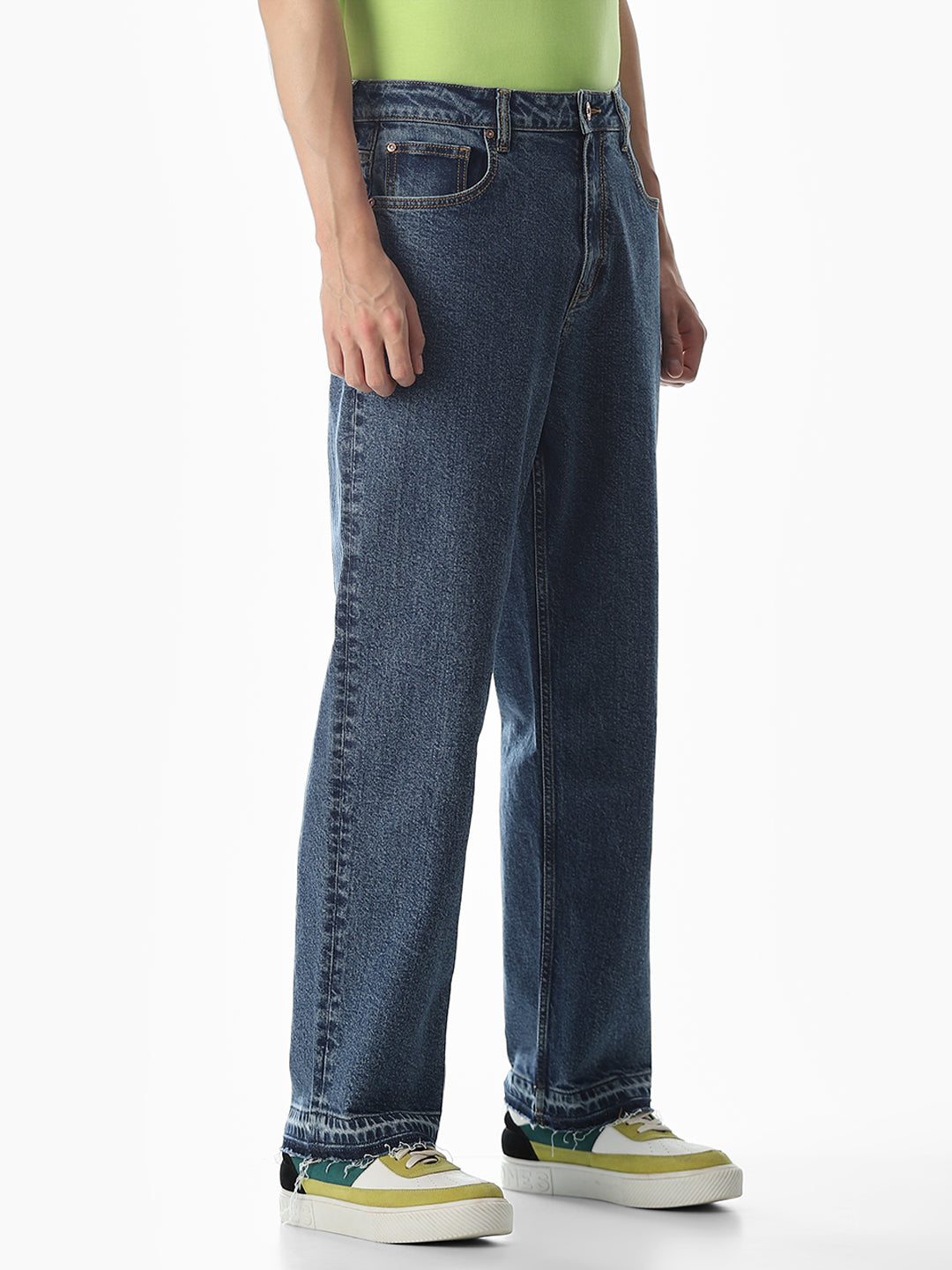 Dark Blue High Rise Dario Loose Fit Jeans