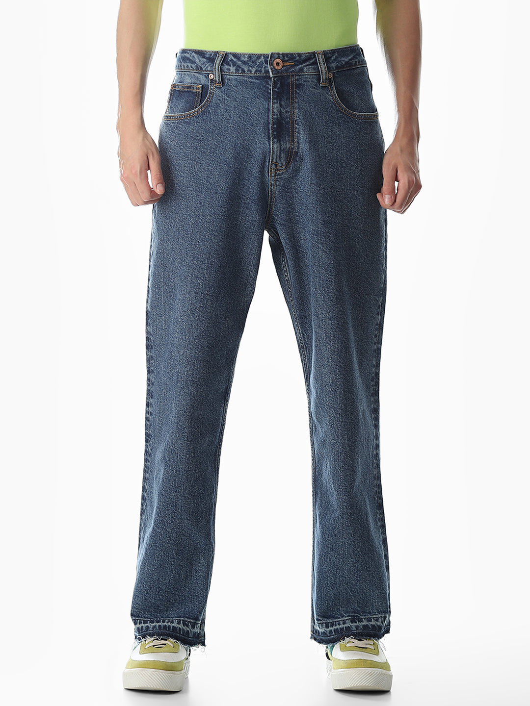 Dark Blue High Rise Dario Loose Fit Jeans