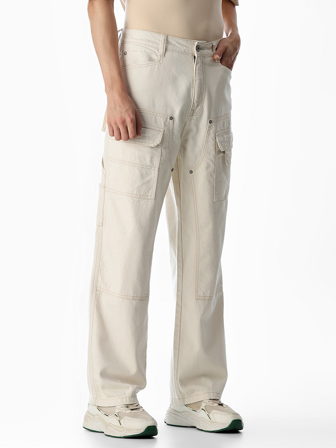 Ecru High Rise Dario loose Fit Jeans