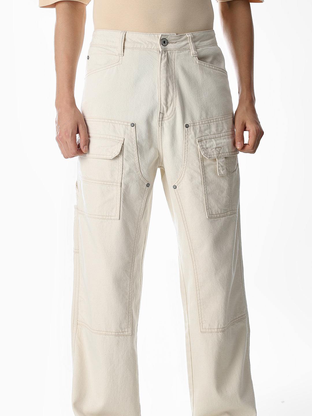 Ecru High Rise Dario loose Fit Jeans