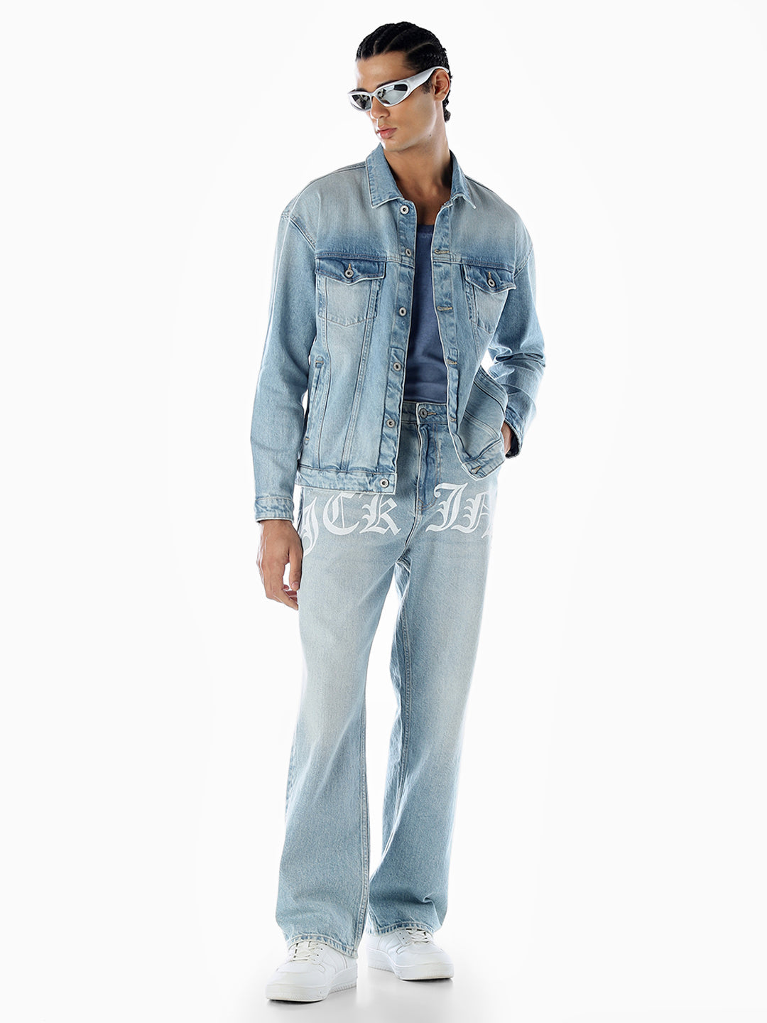 Typographic Print Dario Loose Fit Jeans