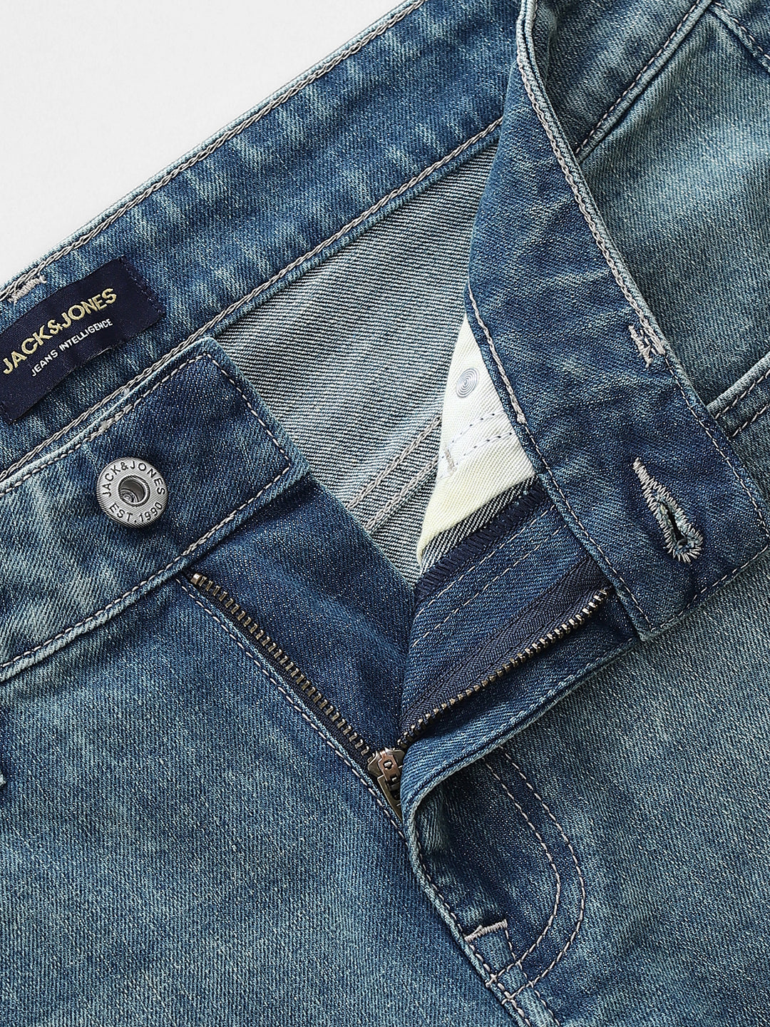 Blue Cropped Brak Slim Fit Jeans