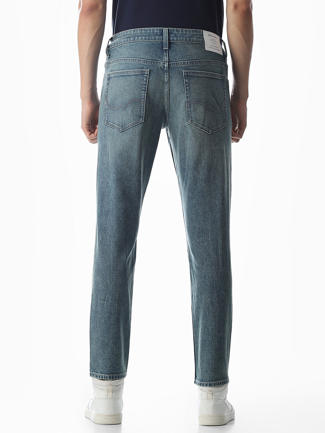 Blue Cropped Brak Slim Fit Jeans