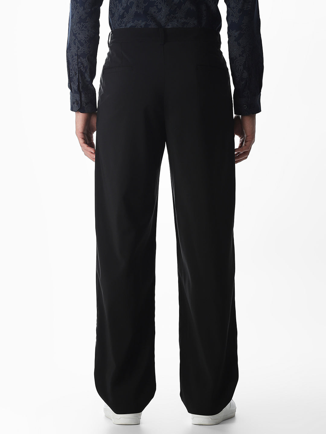 High Rise Loose Fit Pants - Black