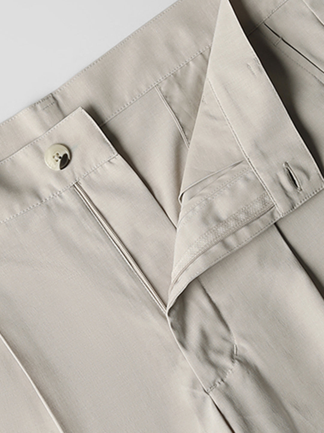 High Rise Loose Fit Pants - Beige