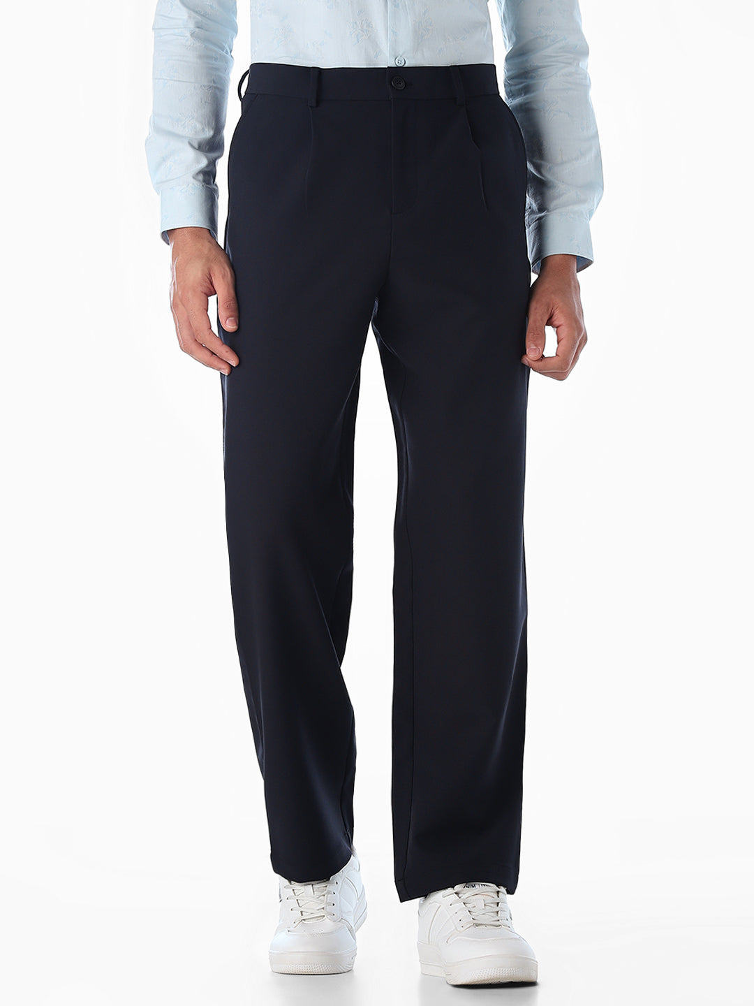 Regular Fit Seoul Pleated Pants - navy