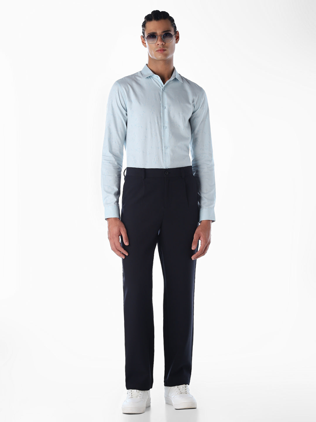 Regular Fit Seoul Pleated Pants - navy