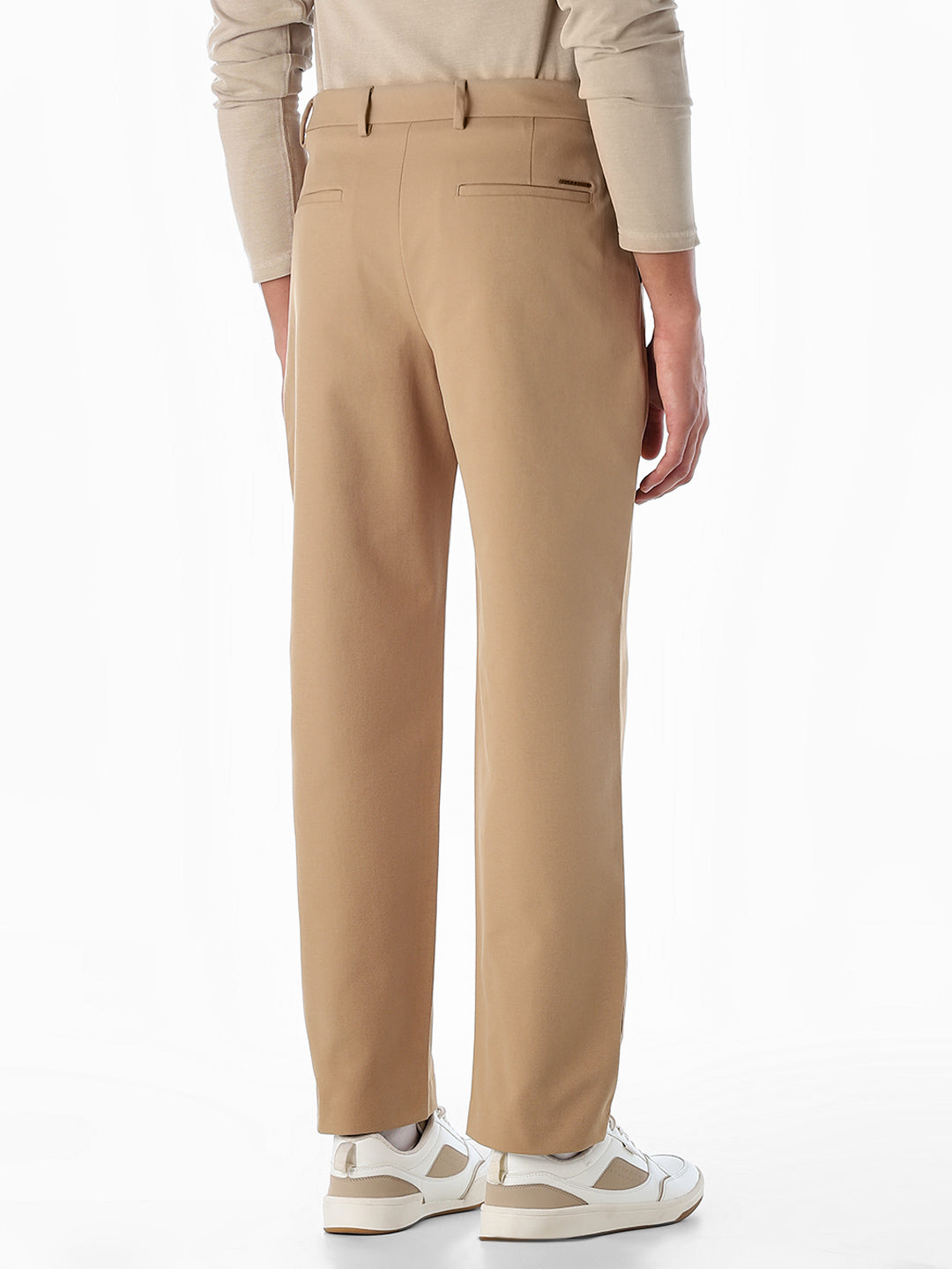 Khaki Mid Rise Wen Pleated Pants