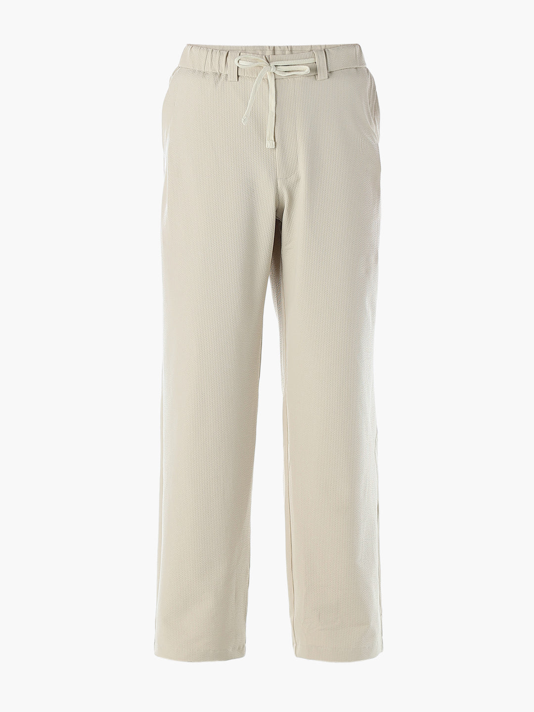 Loose Fit High Rise Pants - Beige