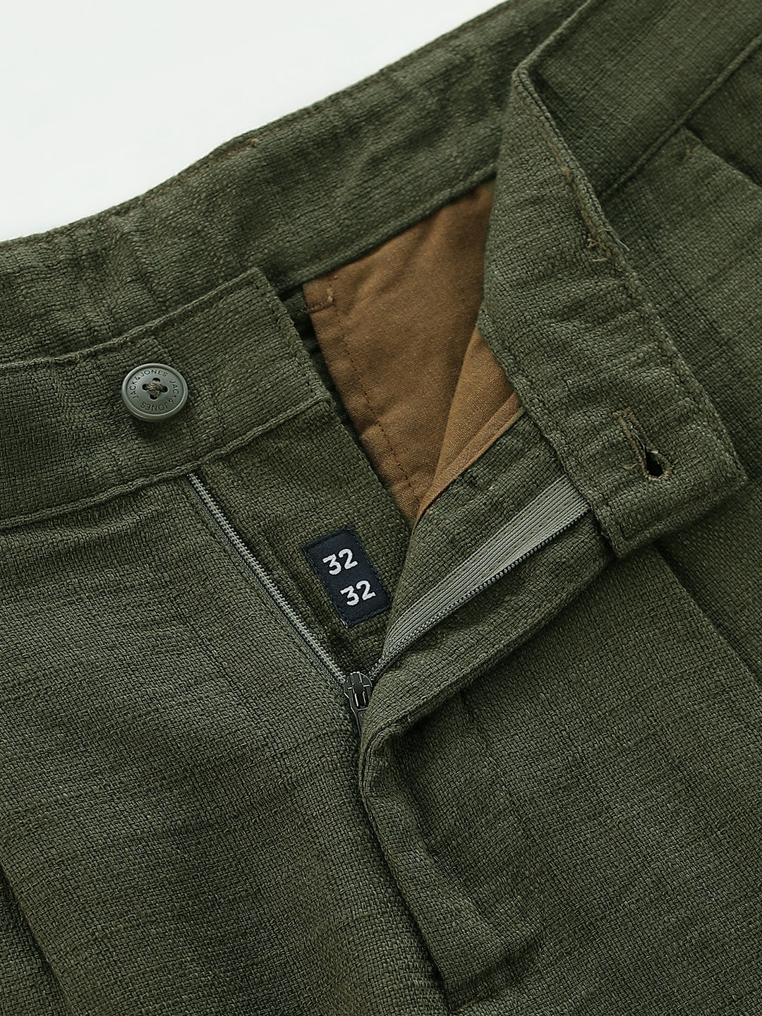 Olive Mid Rise Slim Fit Pants