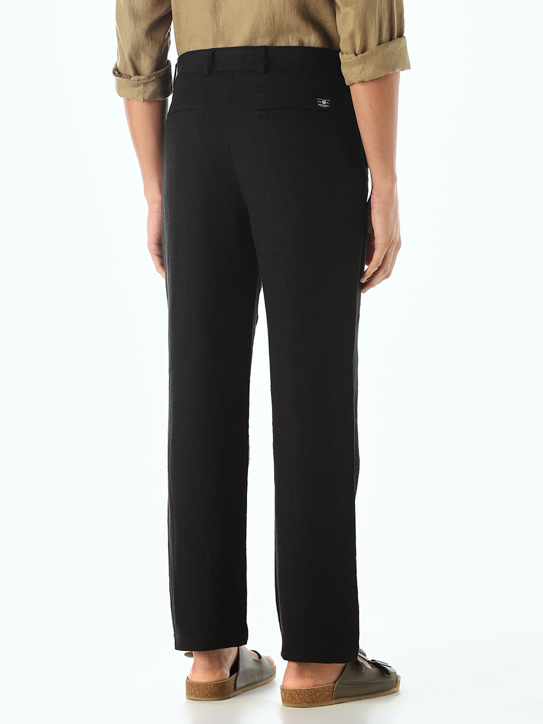 Black Mid Rise Slim Fit Pants