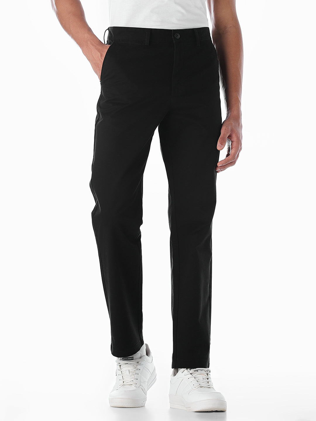 Black Mid Rise Casual Pants