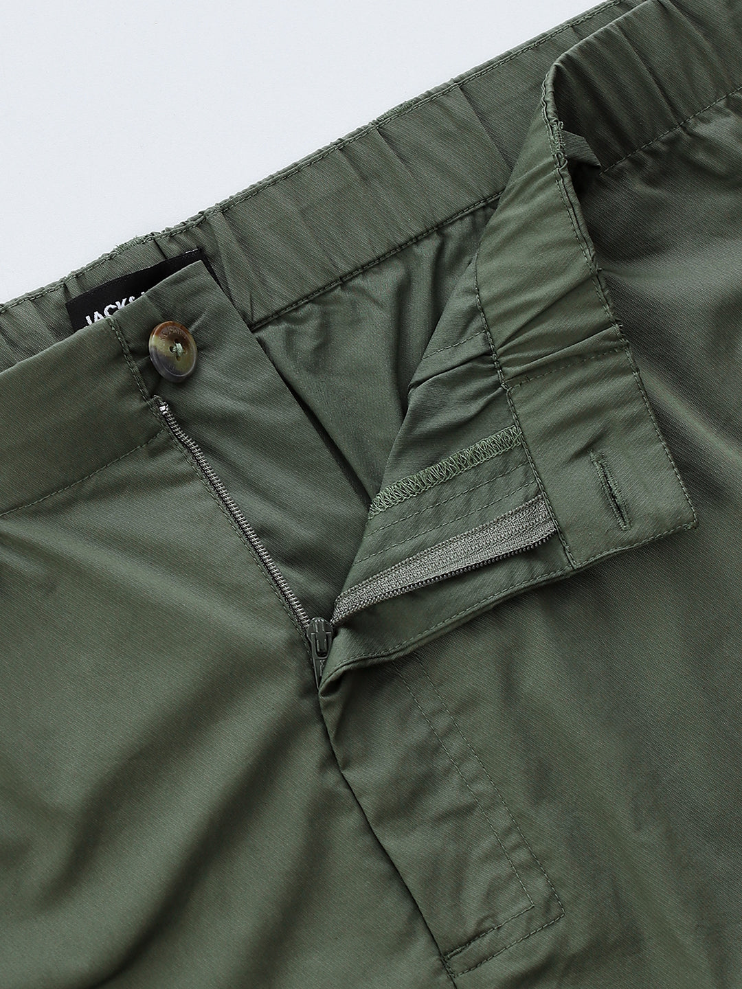 Olive Mid Rise Regular Fit Pants