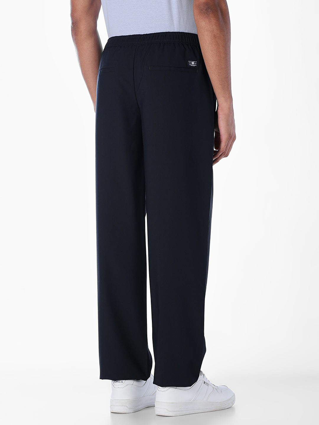 Navy Elastic Waist Jogger Pants