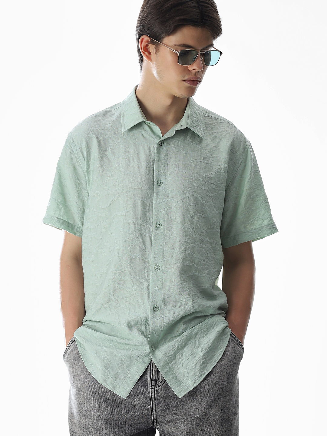 Light Green Comfort Fit Shirt