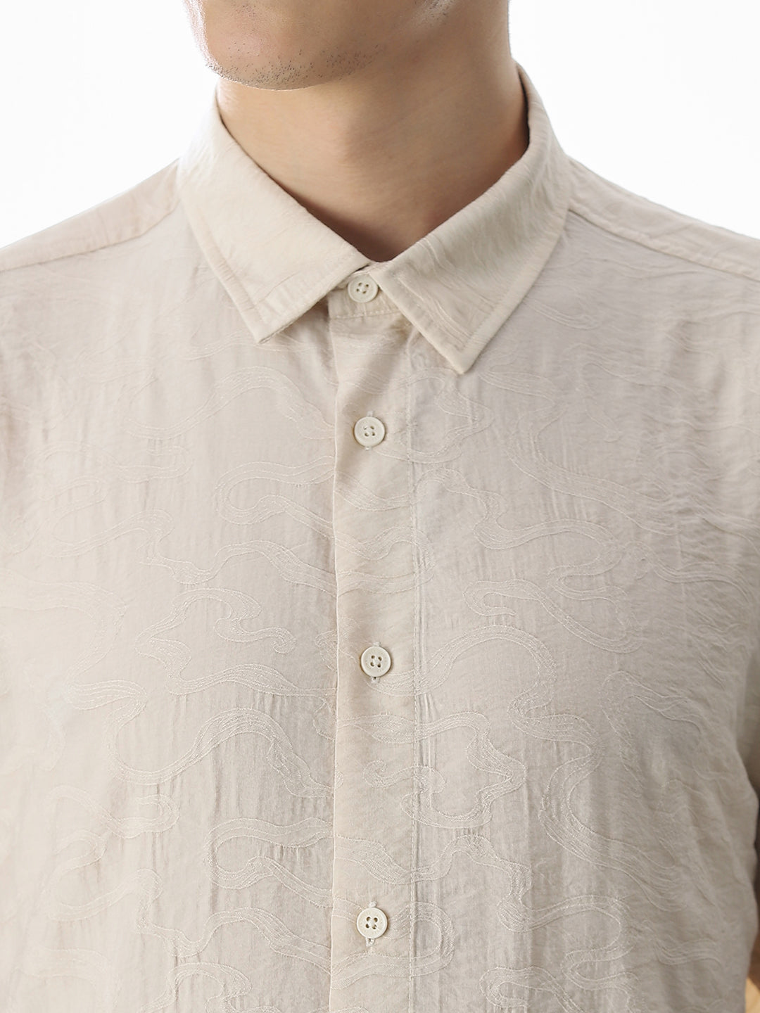 Beige Comfort Fit Shirt