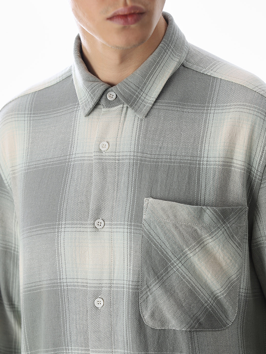 Green Check Regular Fit Shirt