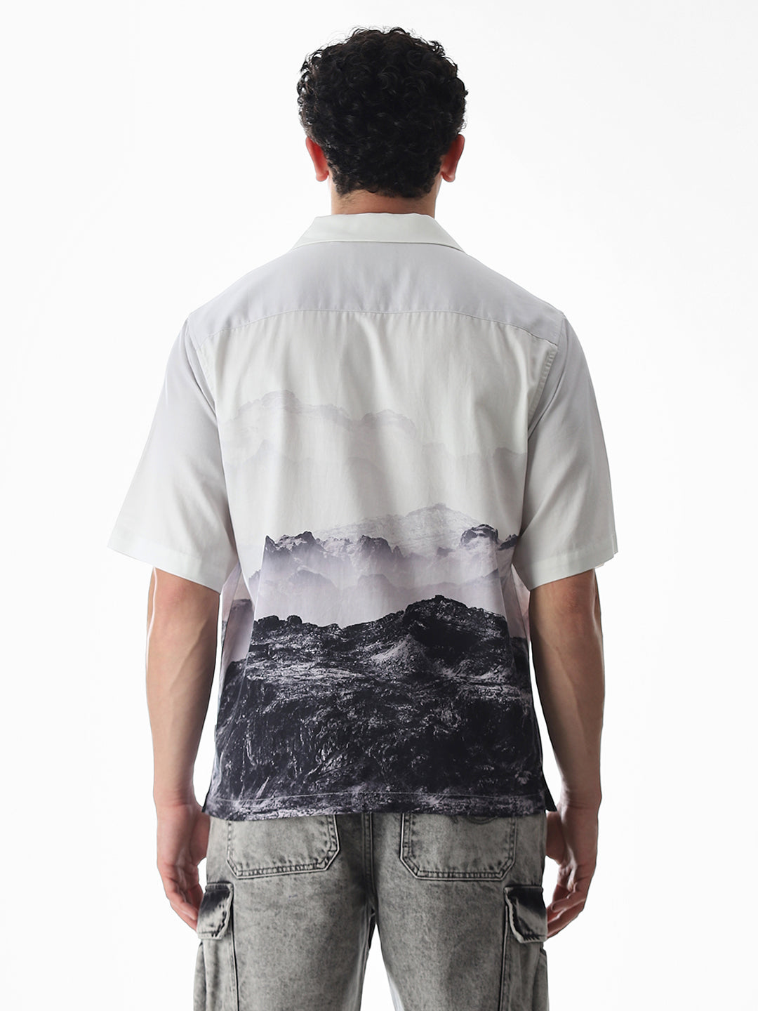 Mountain Print Cotton Shirt
