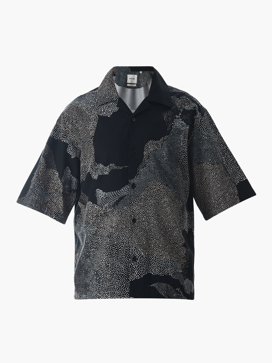 Black Printed Cotton Oversized Shirt