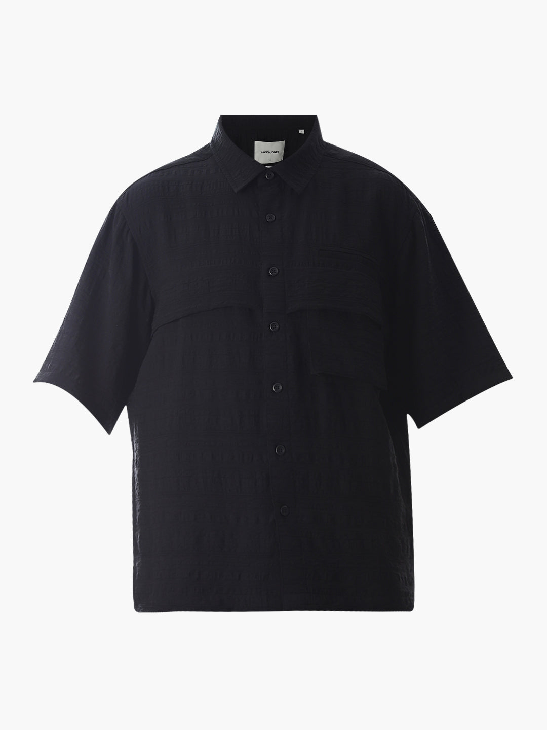 Black Dobby Oversized Shirt