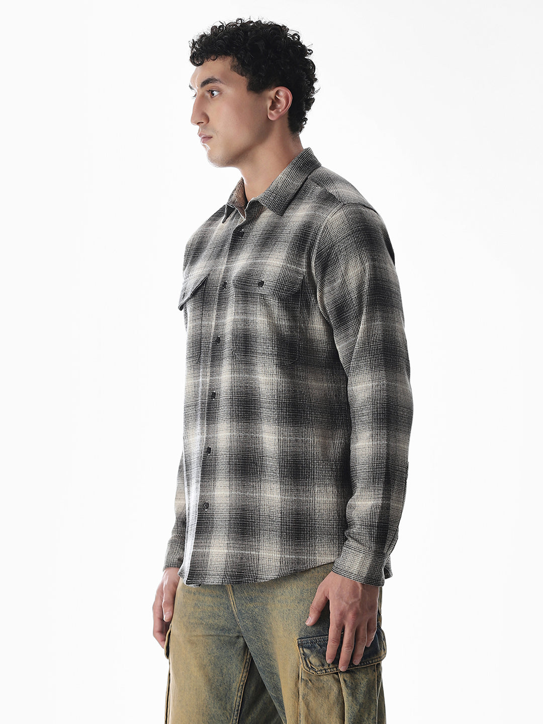 Black Check Cotton Shirt
