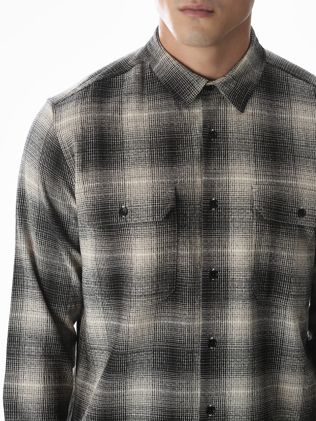 Black Check Cotton Shirt