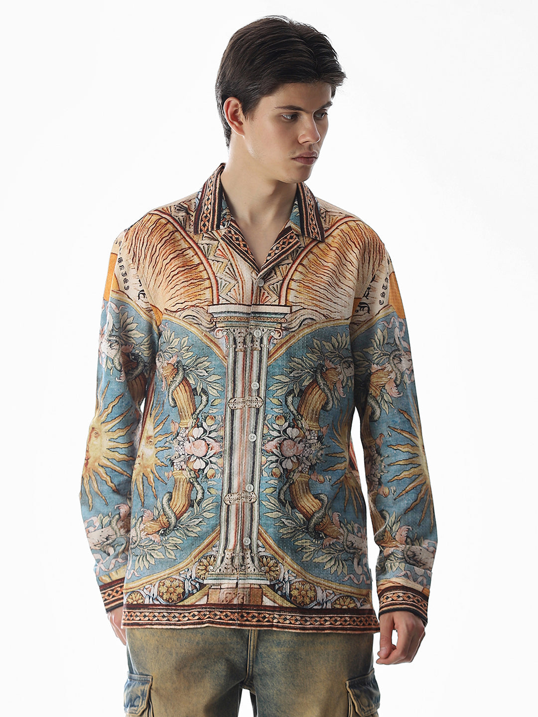 Multi-Colour Printed Cotton Shirt