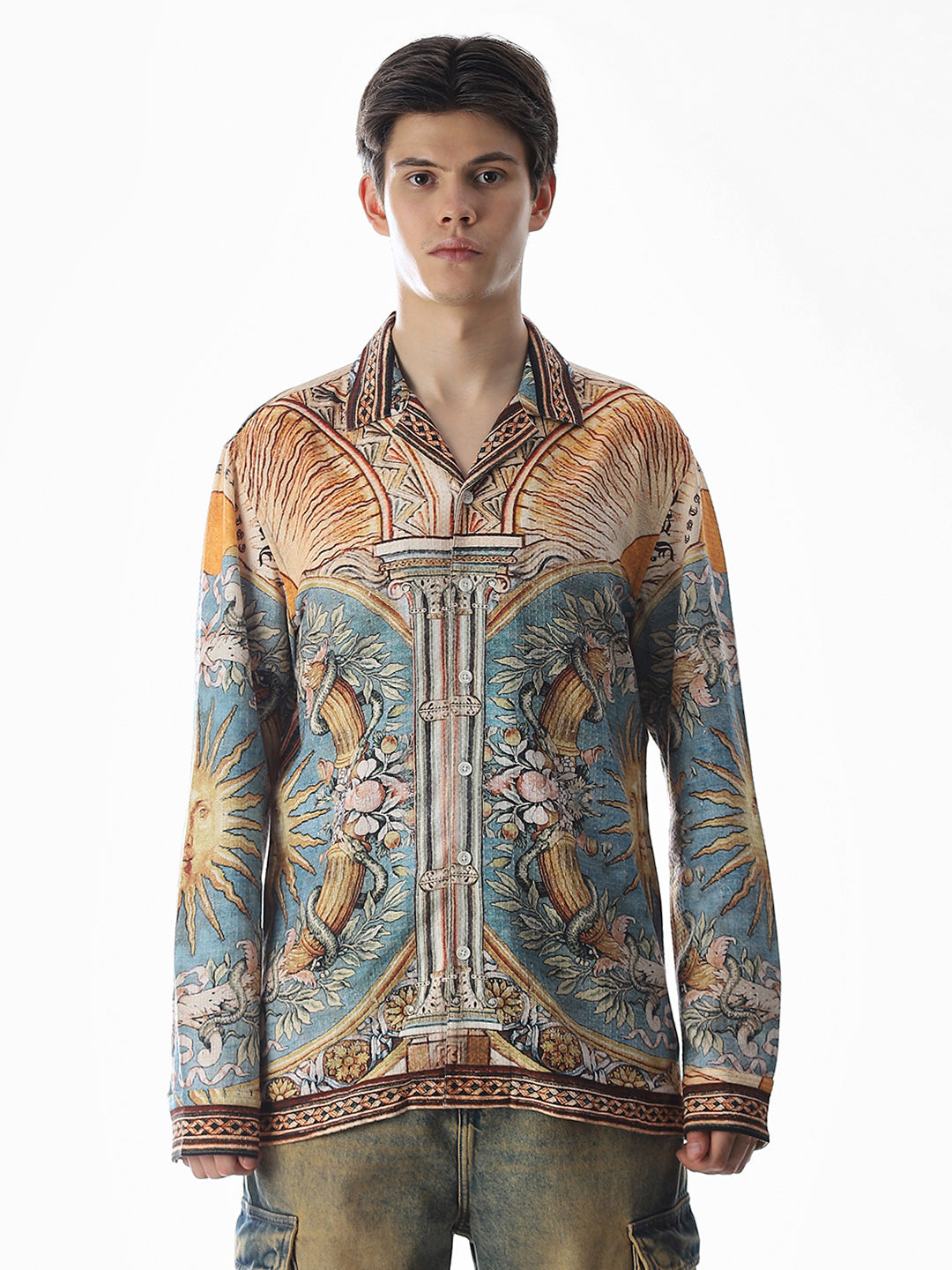 Multi-Colour Printed Cotton Shirt