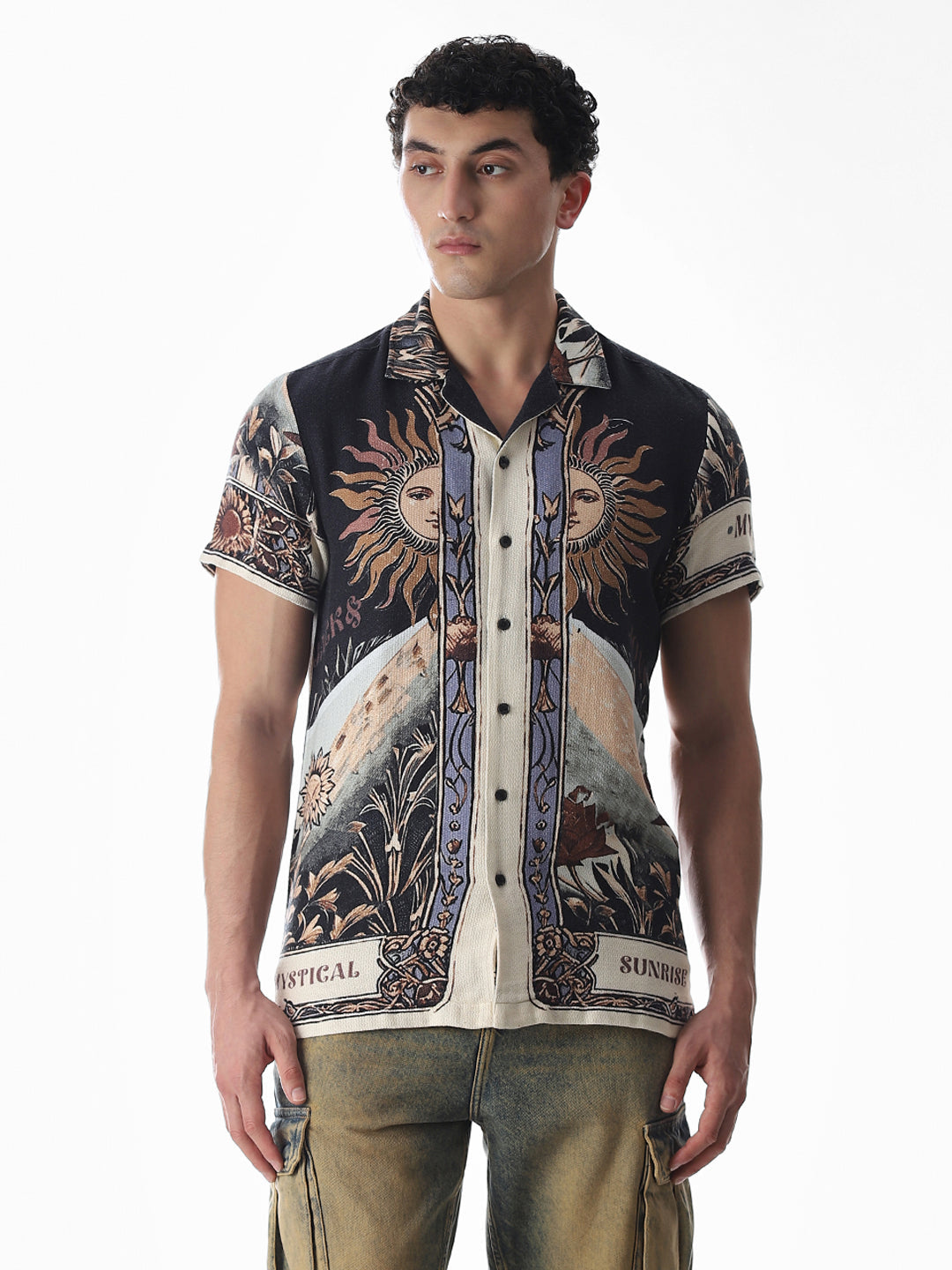 Black Printed Comfort Fit Shirt