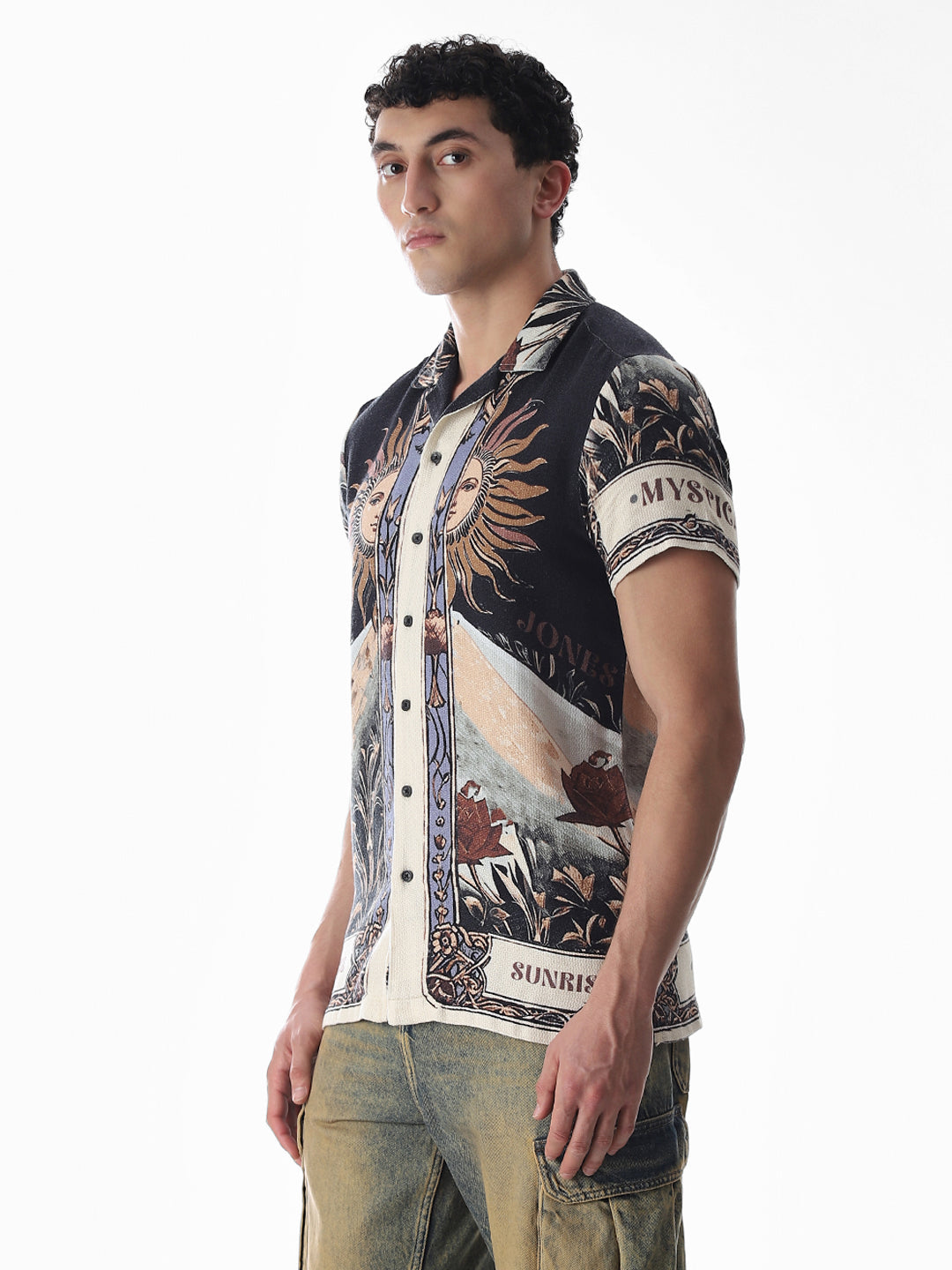 Black Printed Comfort Fit Shirt