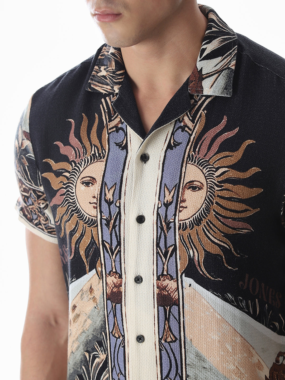 Black Printed Comfort Fit Shirt