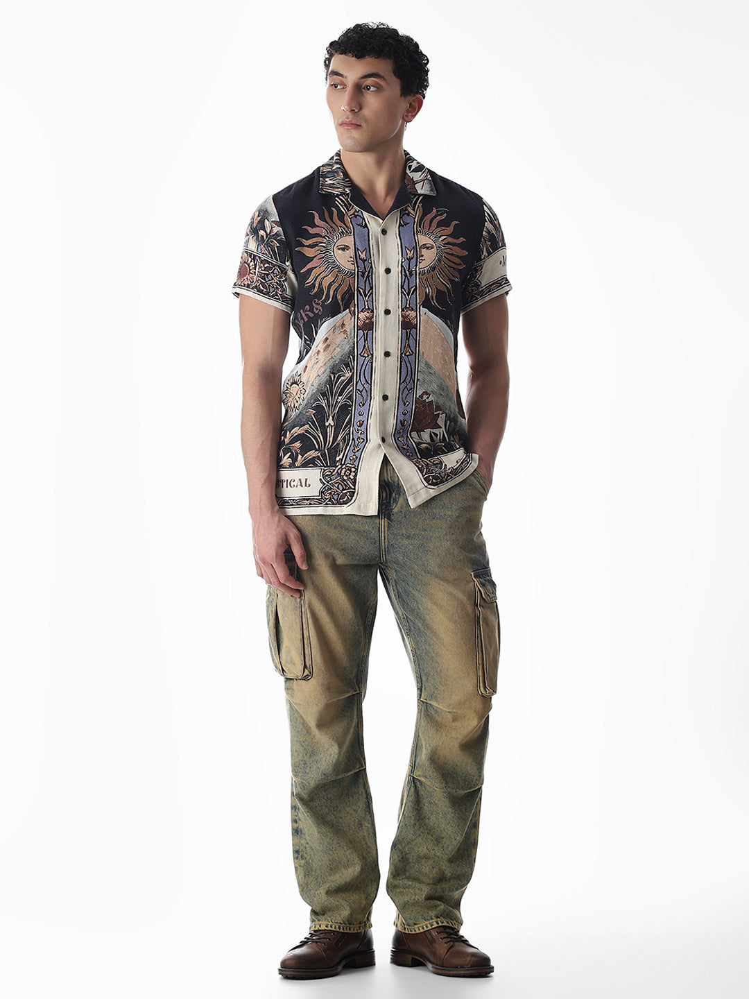 Black Printed Comfort Fit Shirt