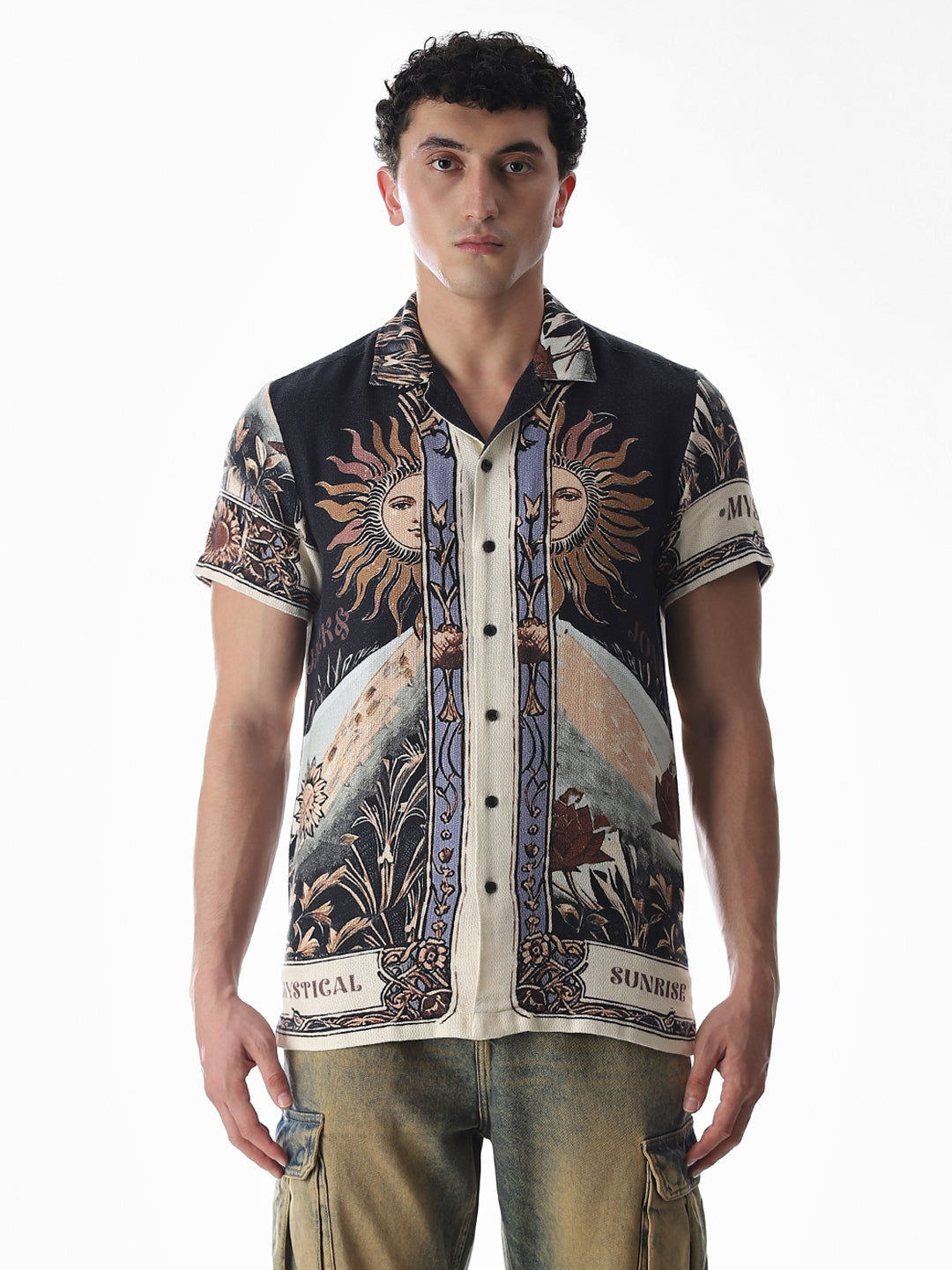 Black Printed Comfort Fit Shirt