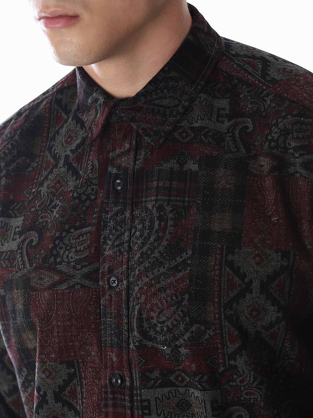 Maroon Printed Shirt