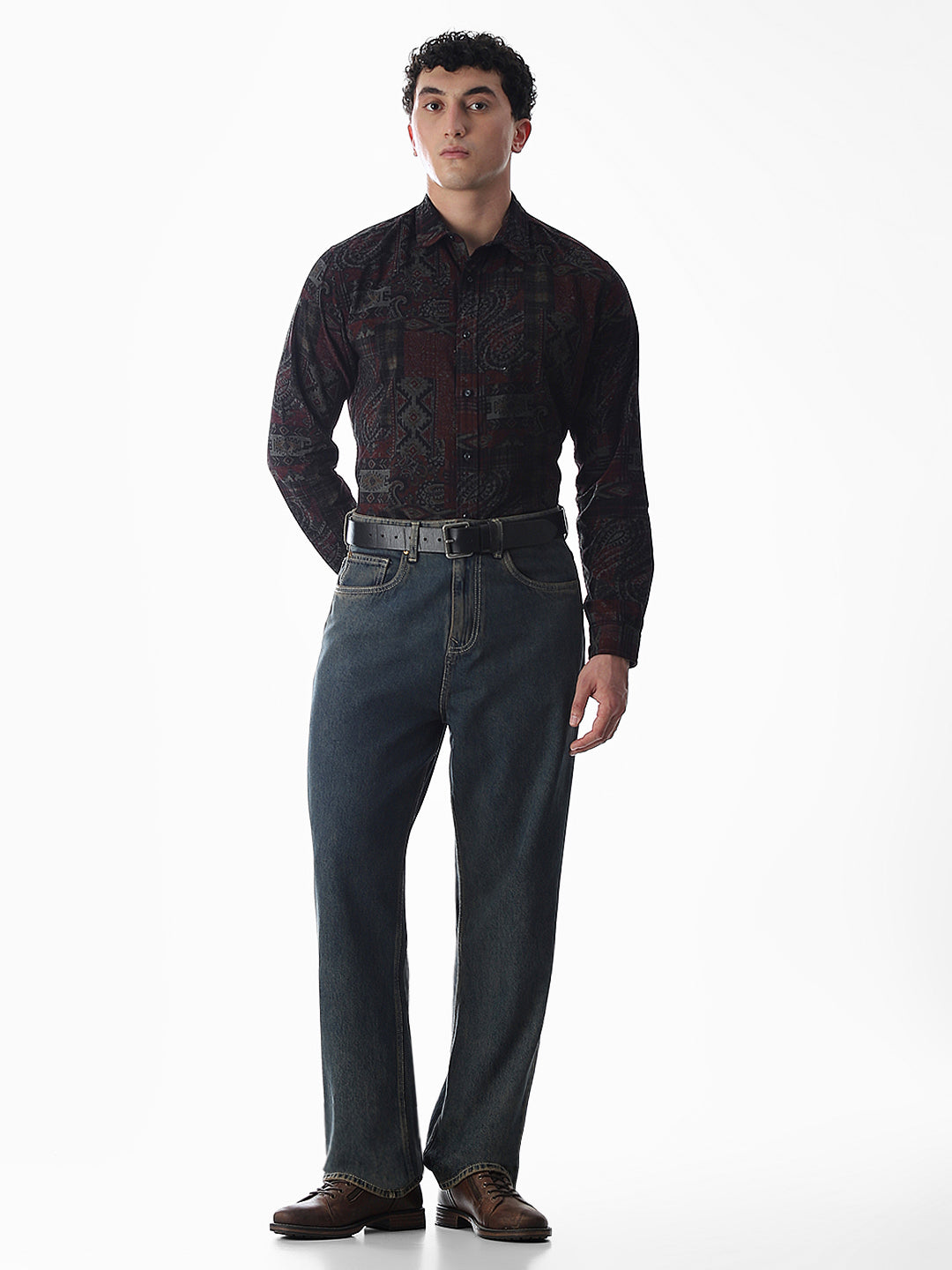 Maroon Printed Shirt