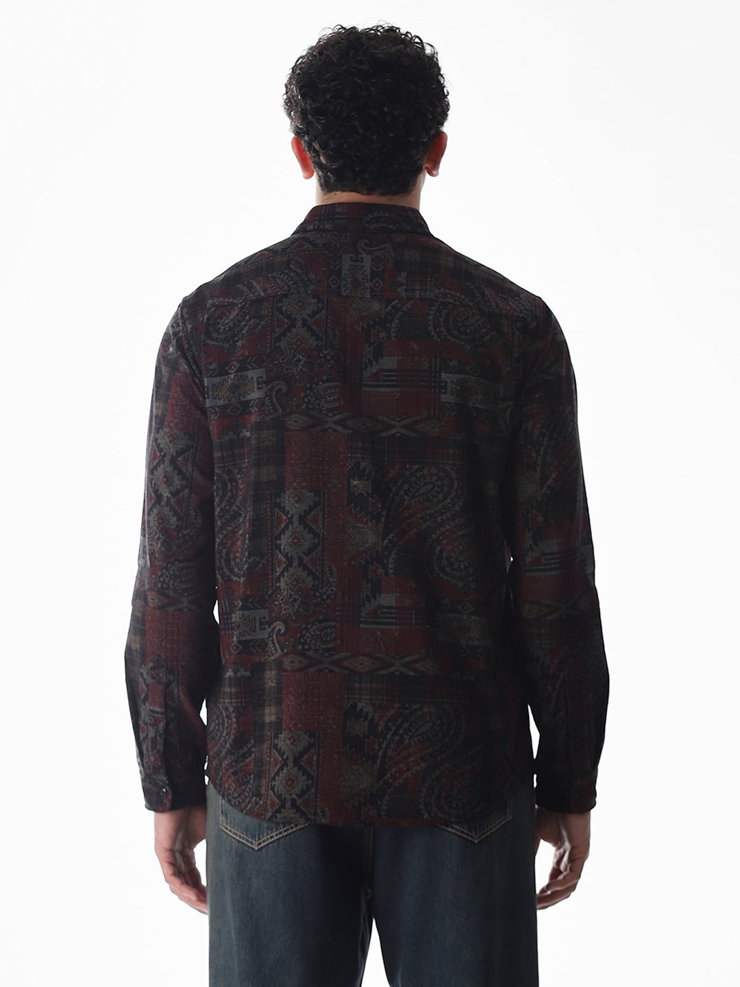 Maroon Printed Shirt