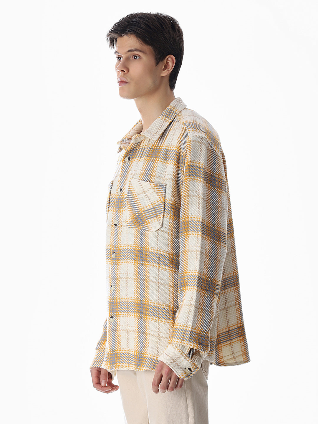 Yellow Check Cotton Overshirt