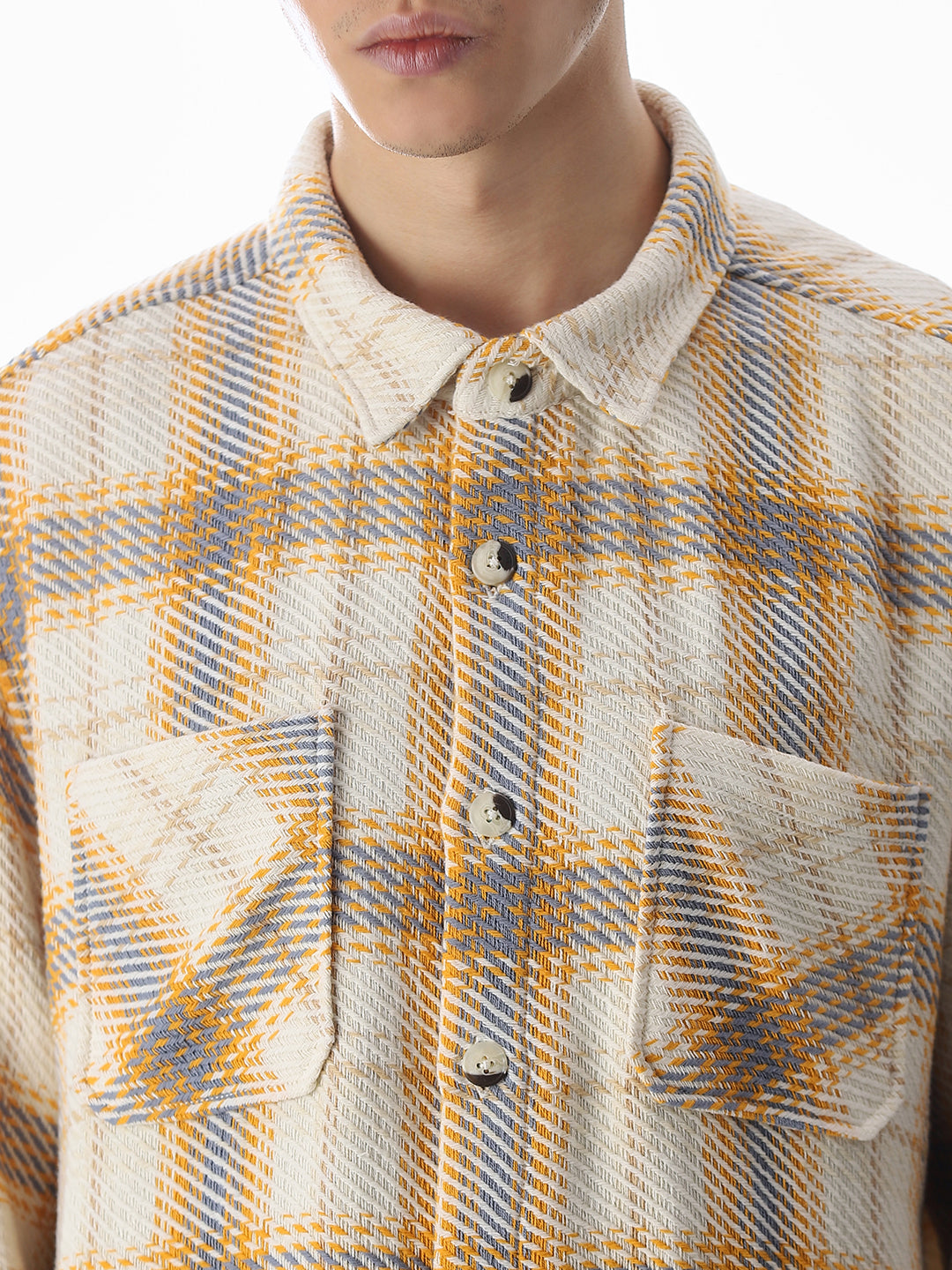 Yellow Check Cotton Overshirt