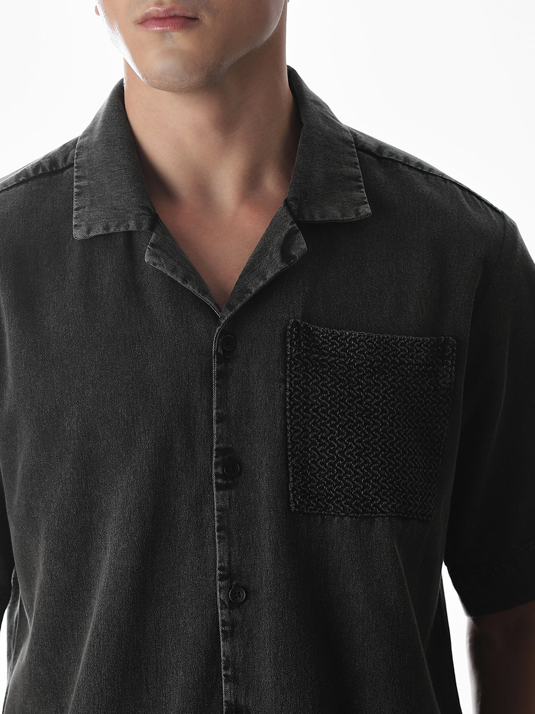 Dark Grey Oversized Cotton Shirt