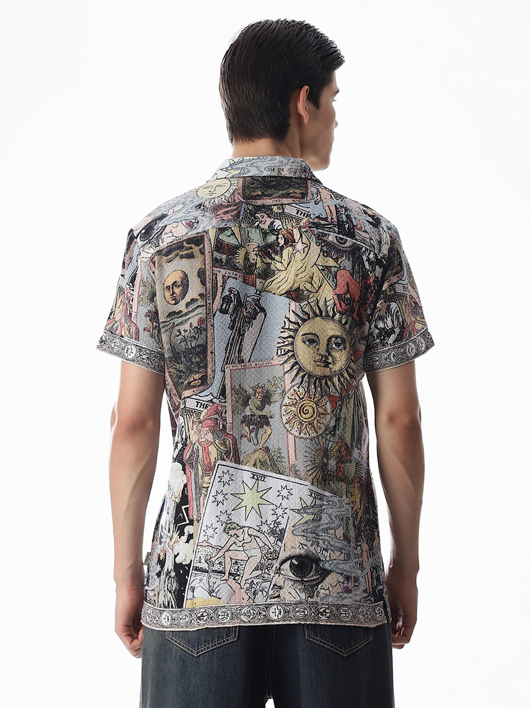 Multi-Colour Tarot Card Print Shirt
