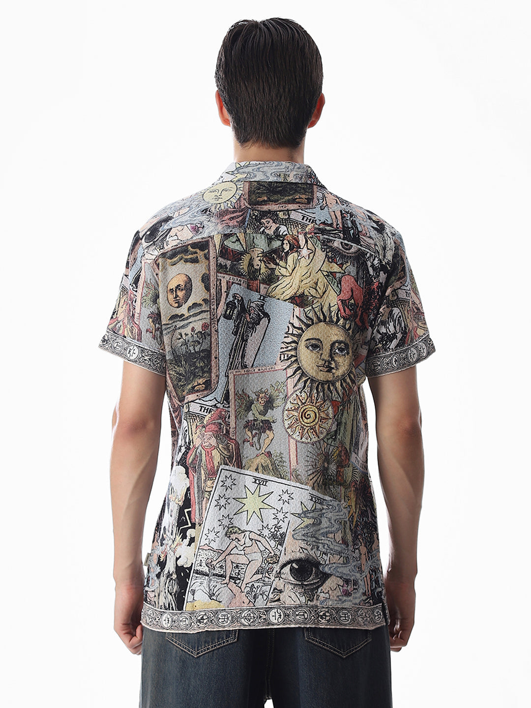 Multi-Colour Tarot Card Print Shirt