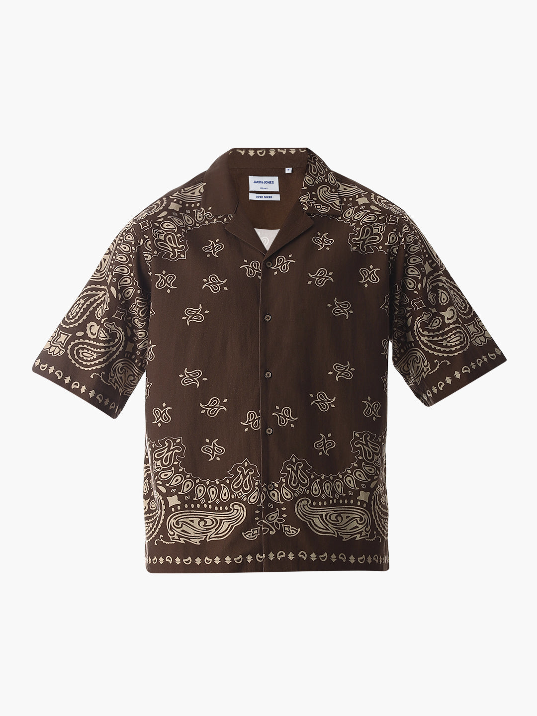 Brown Printed Oversized Shirt