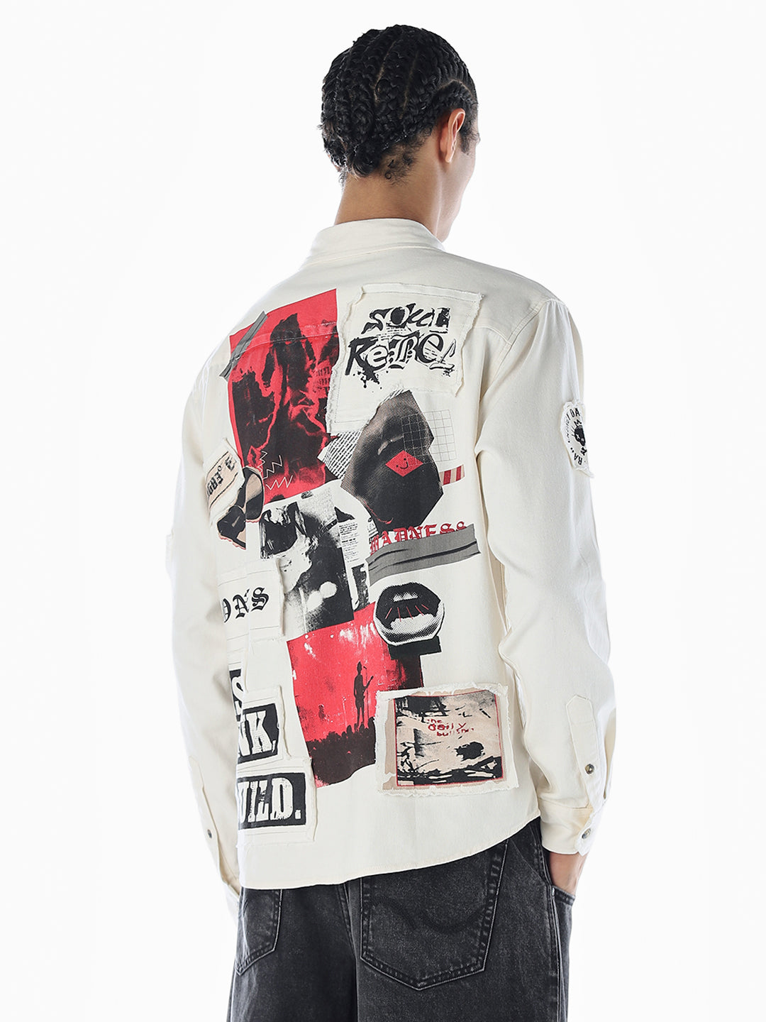 Placement Print Cotton Oversized Shirt