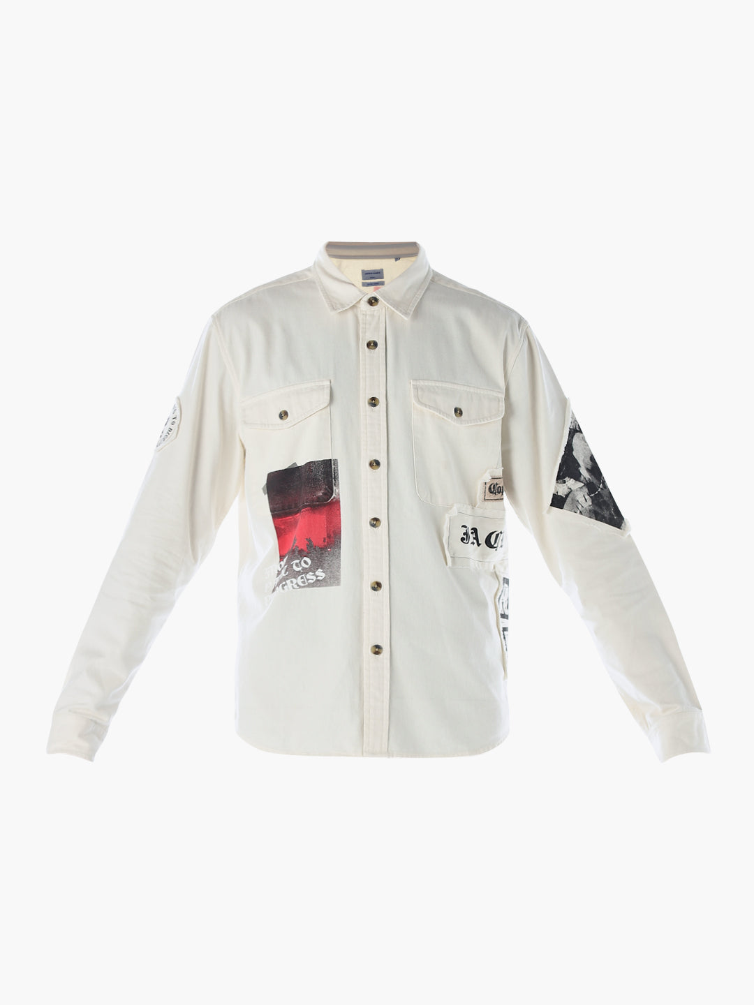 Placement Print Cotton Oversized Shirt