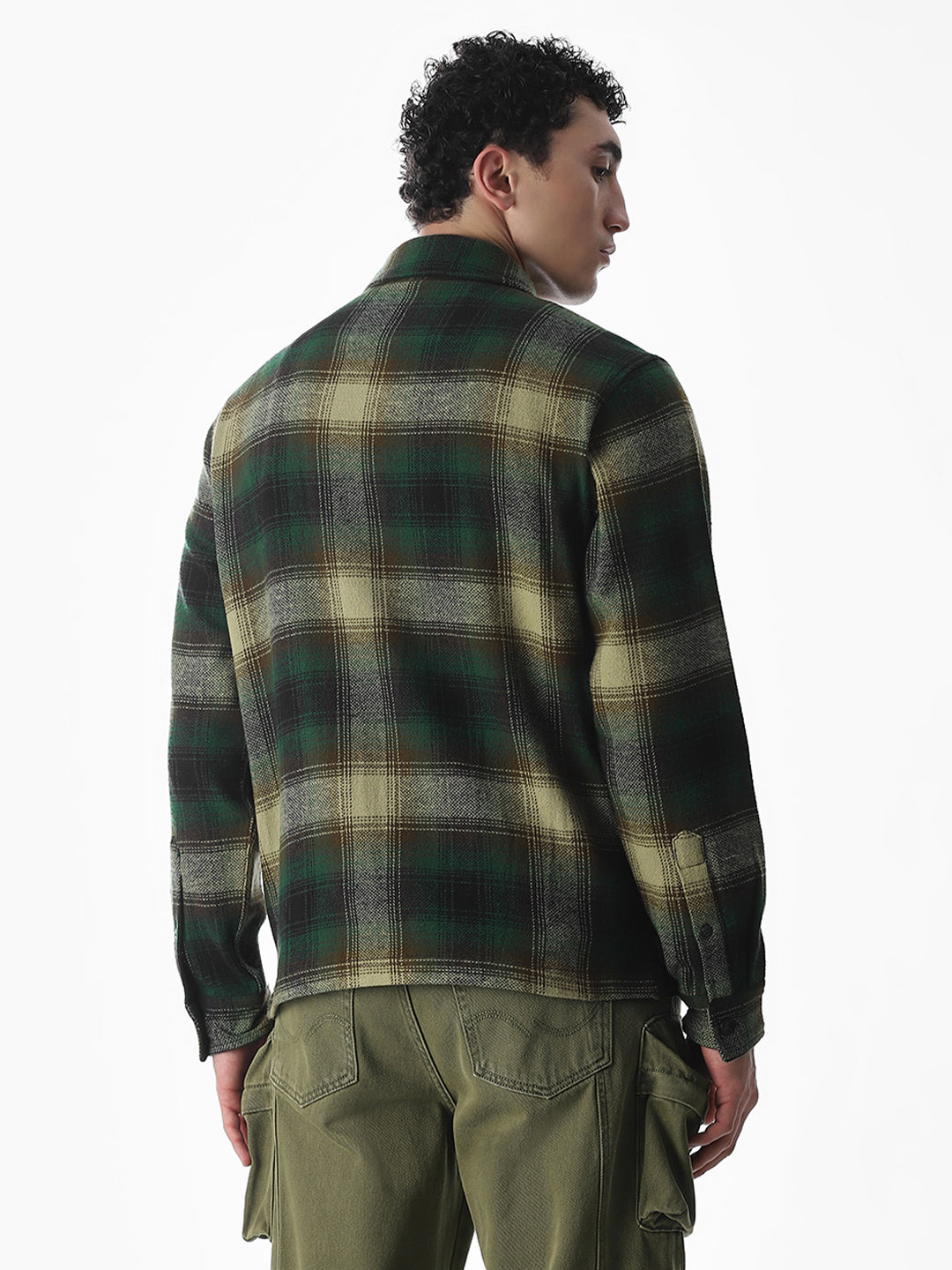 Zip-Up Check Overshirt