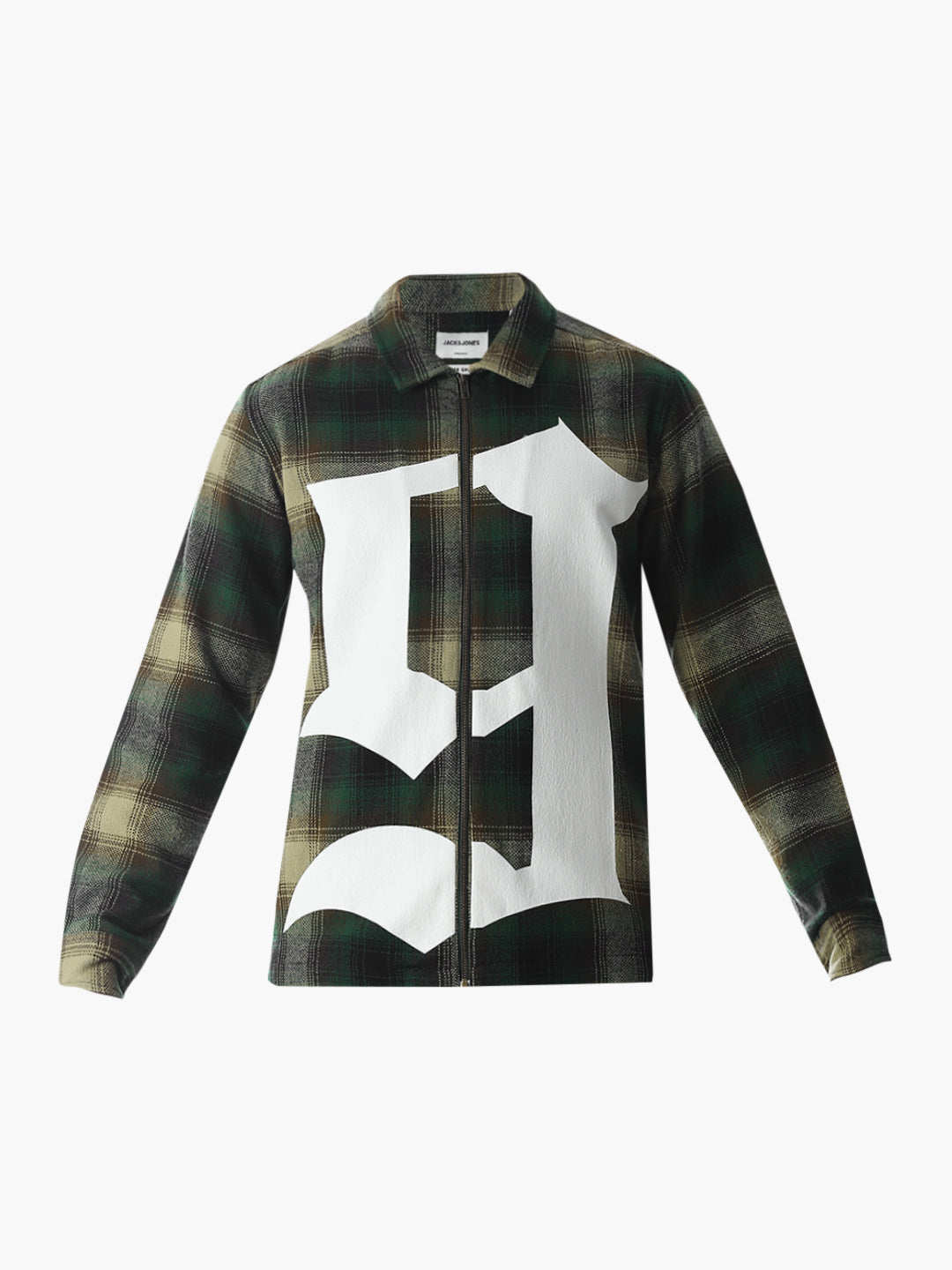Zip-Up Check Overshirt