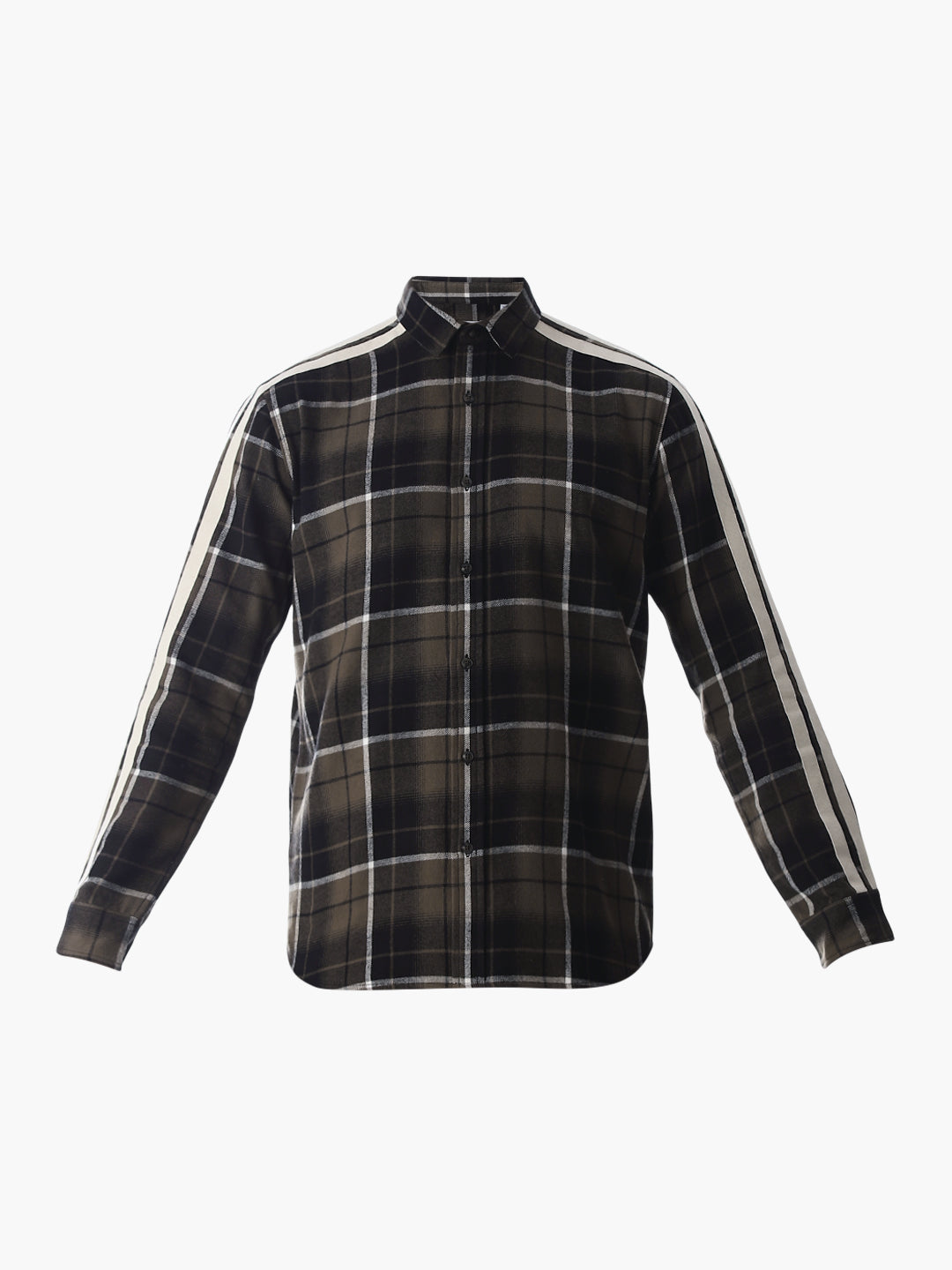 Tape Detail Cotton Check Shirt
