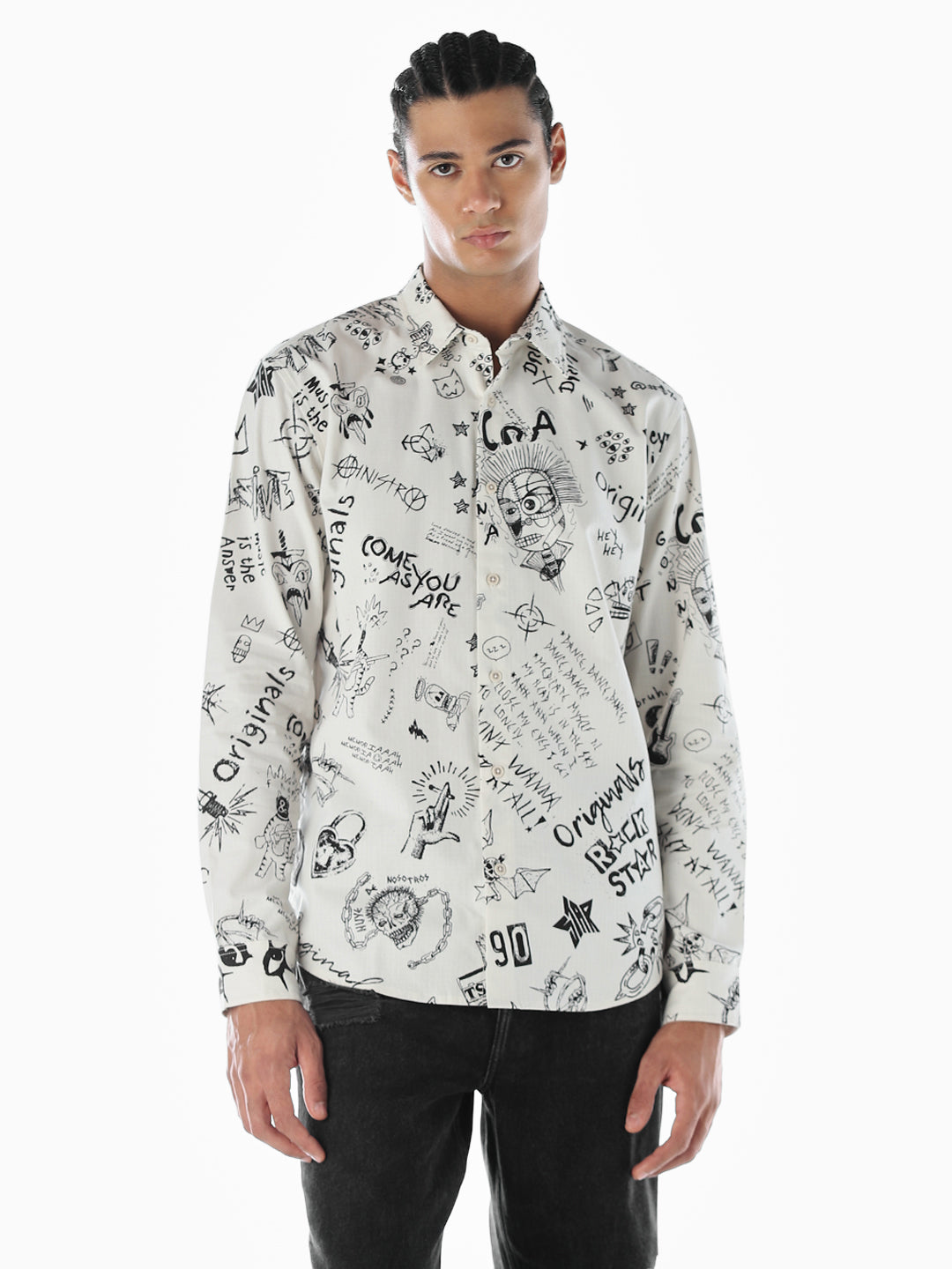 Graphic Print Cotton Shirt