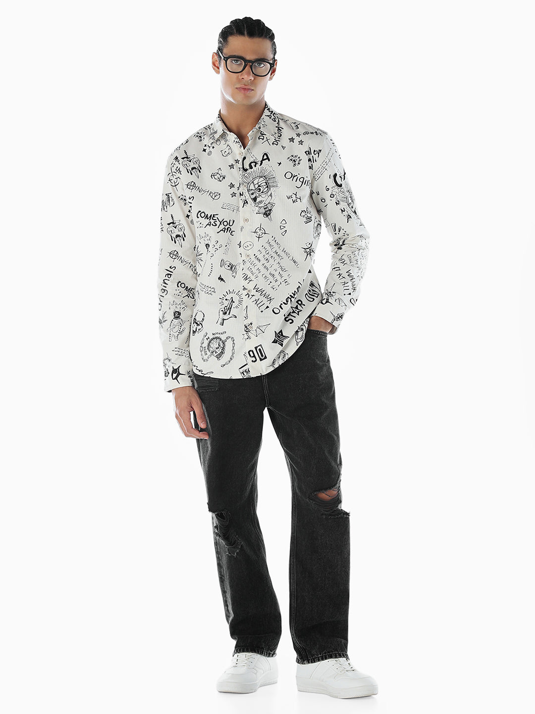 Graphic Print Cotton Shirt